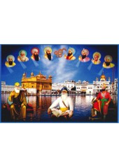 Baba Deep Singh Ji With Sikh Gurus  - SSW1140