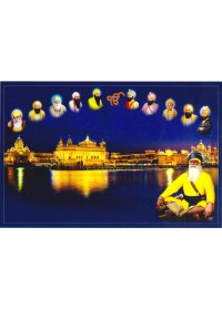 Baba Deep Singh Ji With Sikh Gurus  - SSW1141