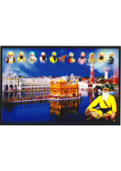 Baba Deep Singh Ji With Sikh Gurus  - SSW1144