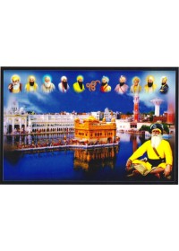 Baba Deep Singh Ji With Sikh Gurus  - SSW1144