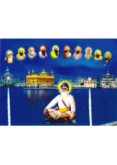 Baba Deep Singh Ji With Sikh Gurus  - SSW1146