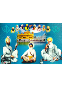 Baba Deep Singh Ji With Sikh Gurus  - SSW1150