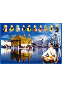 Baba Deep Singh Ji With Sikh Gurus  - SSW1161