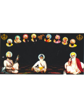 Baba Deep Singh Ji With Sikh Gurus  - SSW1238