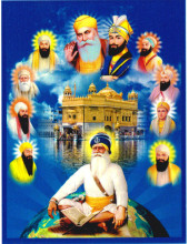 Baba Deep Singh Ji With Sikh Gurus  - SSW1277