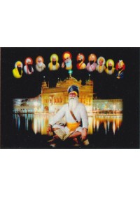 Baba Deep Singh Ji With Sikh Gurus  - SSW589