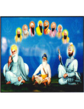 Baba Deep Singh Ji With Sikh Gurus  - SSW959
