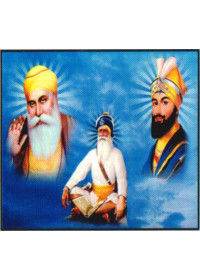 Baba Deep Singh Ji With Sikh Gurus  - SSW596