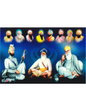 Baba Deep Singh Ji With Sikh Gurus  - SSW957