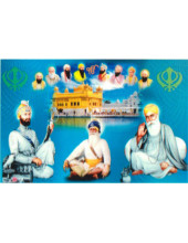 Baba Deep Singh Ji With Sikh Gurus  - SSW972