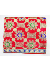 ME_1001 -  Red Rumala Sahib With Elegant Threadwork,  Magnificient Embroidery and Enchanting Borders
