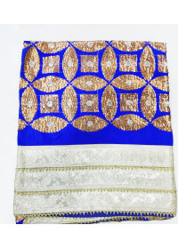 ME_1002 -  Blue Rumala Sahib With Beautiful Sippi Embroidery 