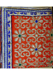 ME_1012 - Red Rumala Sahib With Elegant Threadwork, Enchanting  Embroidery and Designer Borders