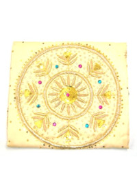 Rumala Sahib-  Cream Silk Rumala Sahib with Embroidered Sides - HE_1002