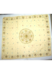 Rumala Sahib-  Cream Silk Rumala Sahib with Embroidered Sides - HE_1002