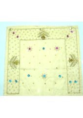 Rumala Sahib-  Cream Silk Rumala Sahib with Embroidered Sides - HE_1002