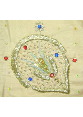 Rumala Sahib -  Creamish Brown Silk Rumala Sahib - Embroidered Corners - HE_1009