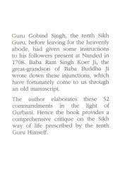 Fifty Two Commandents of Guru Gobind Singh - Book By Balwinder Singh 