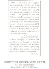 Jap - The Essence of Nanakian Philosophy - Book By Devinder Singh Chahal