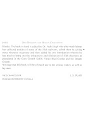 Sikh Religion and Human Civilisation - Book By Dr. Jodh Singh 