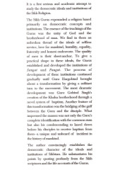 Sikh Religion - Democratic Ideals and Institutions - Book By Sudarshan Singh