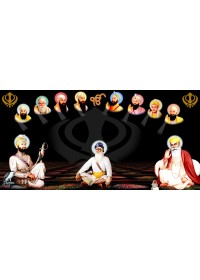 Baba Deep Singh Ji With Sikh Gurus  - SSW1091