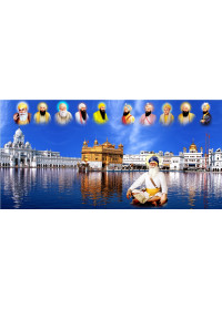 Baba Deep Singh Ji With Sikh Gurus  - SSW1109