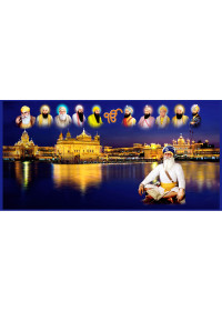 Baba Deep Singh Ji With Sikh Gurus  - SSW1111