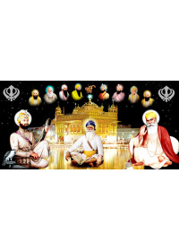Baba Deep Singh Ji With Sikh Gurus  - SSW1112
