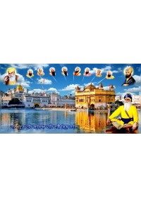 Baba Deep Singh Ji With Sikh Gurus - SSW1128 Baba Deep Singh Ji With Sikh Gurus - SSW1128