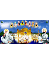 Baba Deep Singh Ji With Sikh Gurus  - SSW1129