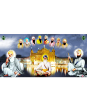Baba Deep Singh Ji With Sikh Gurus  - SSW1130