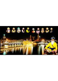 Baba Deep Singh Ji With Sikh Gurus  - SSW1134