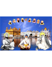 Baba Deep Singh Ji With Sikh Gurus  - SSW1136