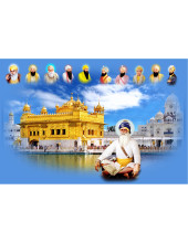 Baba Deep Singh Ji With Sikh Gurus  - SSW1138