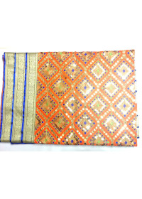 ME_1018 -  Orange Rumala Sahib With Elegant Threadwork,  Magnificient Embroidery and Enchanting Borders