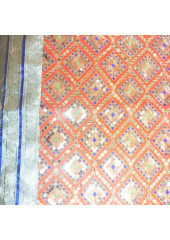ME_1018 -  Orange Rumala Sahib With Elegant Threadwork,  Magnificient Embroidery and Enchanting Borders