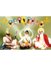 Baba Deep Singh Ji With Sikh Gurus  - SSW1002