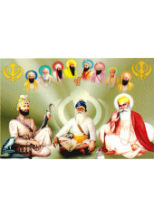Baba Deep Singh Ji With Sikh Gurus  - SSW1002
