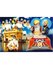 Baba Deep Singh Ji With Sikh Gurus  - SSW1004