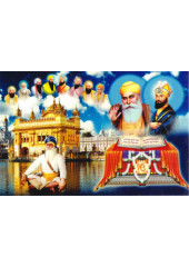 Baba Deep Singh Ji With Sikh Gurus  - SSW1004