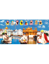 Baba Deep Singh Ji With Sikh Gurus  - SSW1014