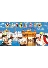 Baba Deep Singh Ji With Sikh Gurus  - SSW1014