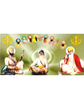 Baba Deep Singh Ji With Sikh Gurus  - SSW1016