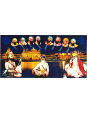 Baba Deep Singh Ji With Sikh Gurus  - SSW1018