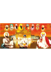 Baba Deep Singh Ji With Sikh Gurus  - SSW1021