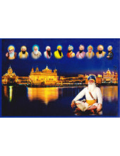 Baba Deep Singh Ji With Sikh Gurus  - SSW1025