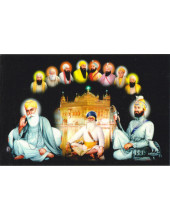 Baba Deep Singh Ji With Sikh Gurus  - SSW1030