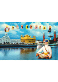 Baba Deep Singh Ji With Sikh Gurus  - SSW1032