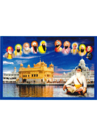Baba Deep Singh Ji With Sikh Gurus  - SSW1034